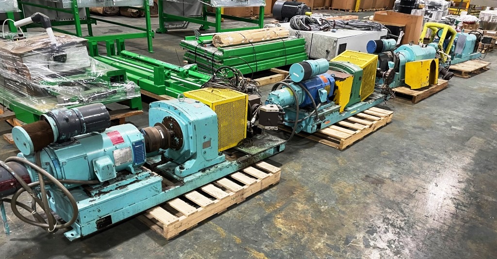 DYNISCO Melt Pumps, 10 hp, previous use with 80" sheet dies.